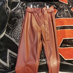 SheIn burnt orange pleather pants